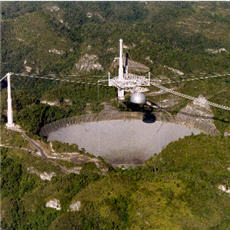 arecibo telescope Einstein@Home analyzes data from the Arecibo telescope in Puerto Rico. Credit: Cornell University