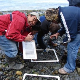 photo1224 High school students participating in a 15-year program to monitor intertidal areas in Central Puget Sound give PPSR a thumbs-up.