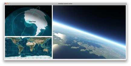 ArduSat Image of the ArduSat Online Control Center where you can view the location and current camera views in real-time.