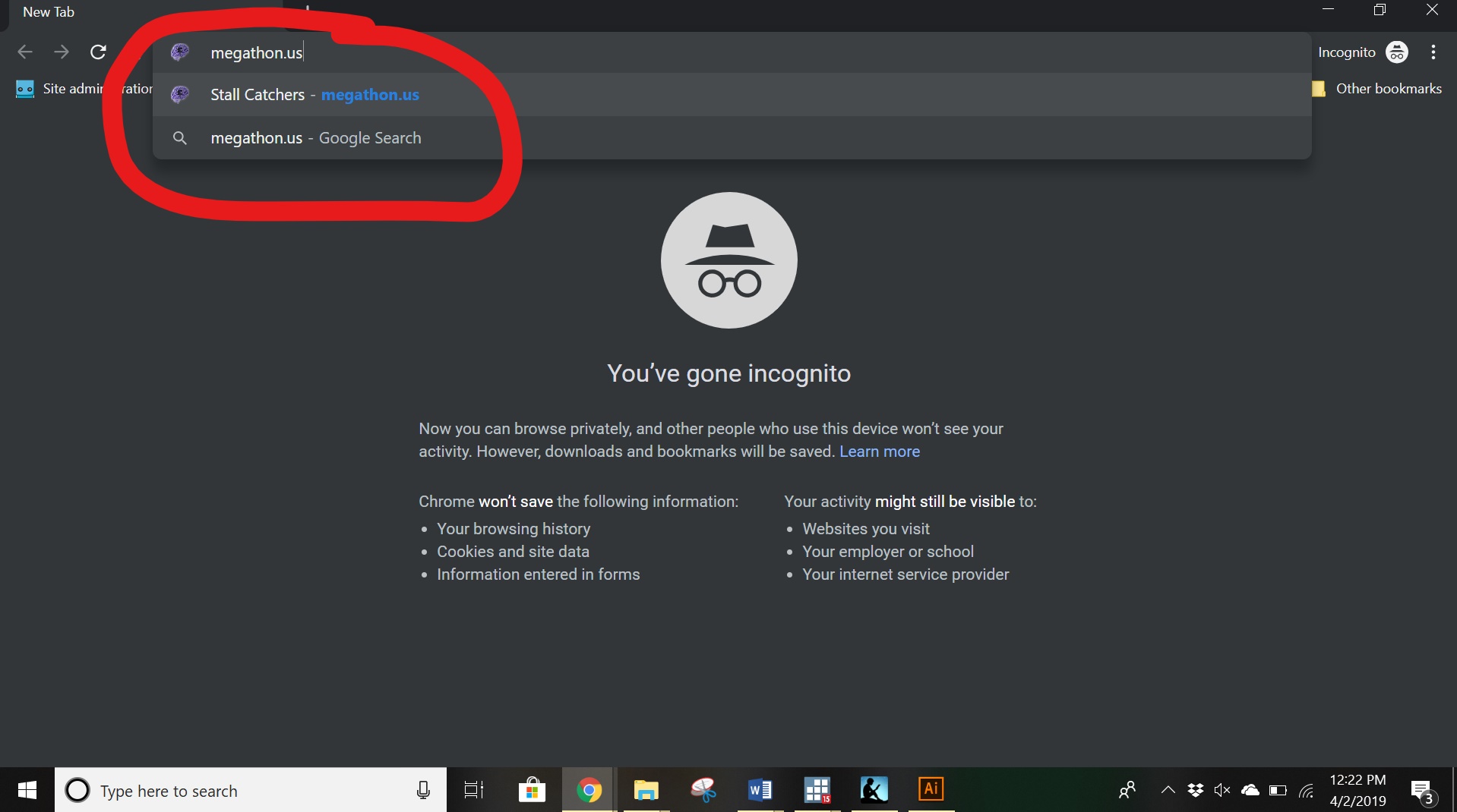 Step One: Go to the Megathon.us site.