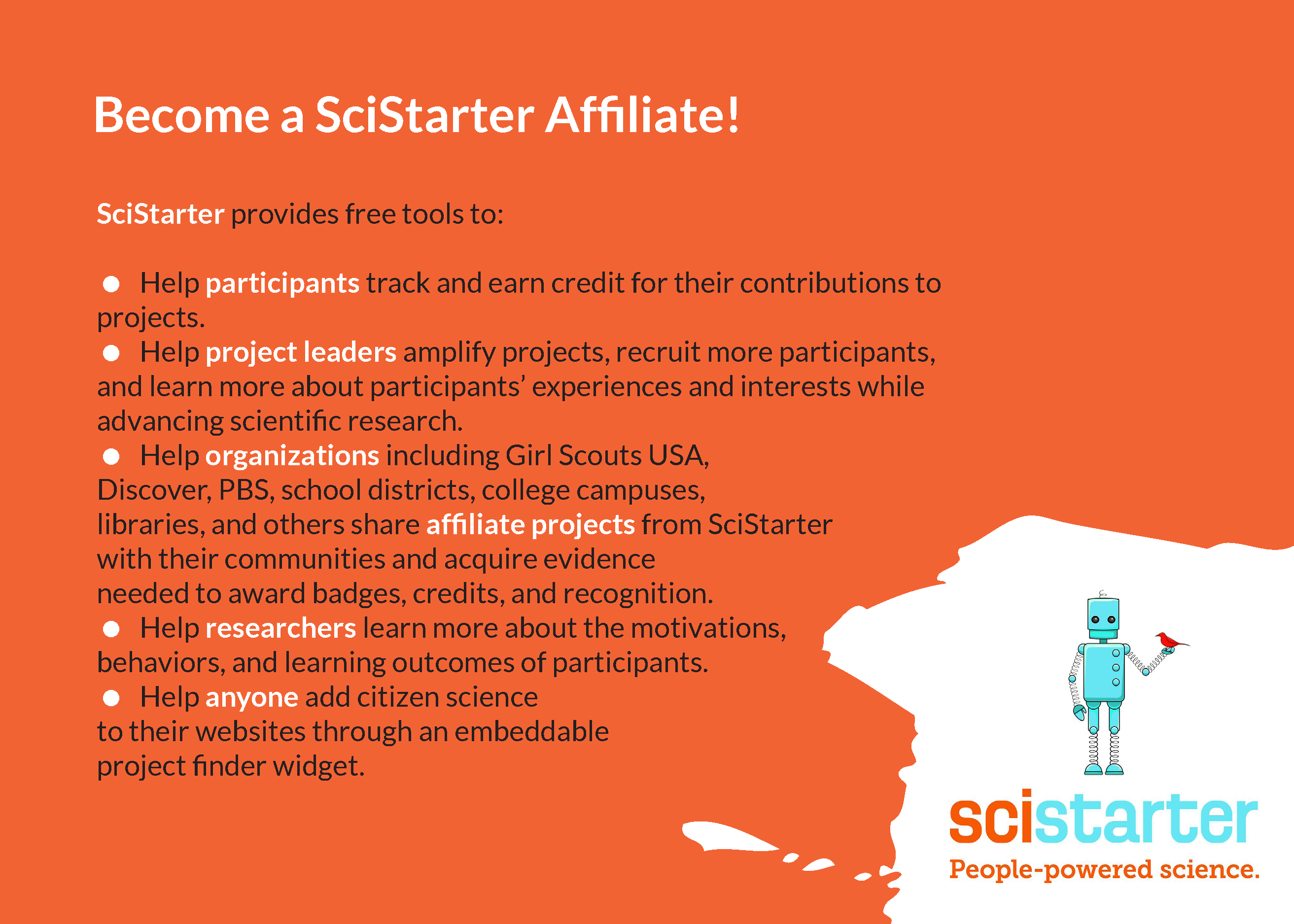 This lists the benefits of being an affiliate.