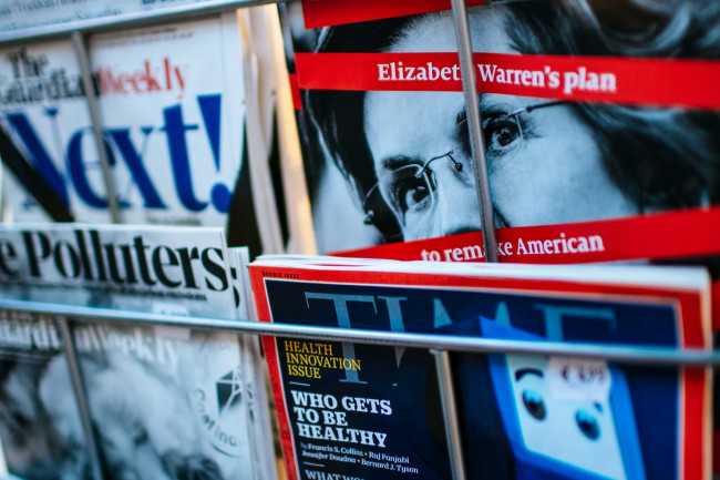 newsstand image of magazines